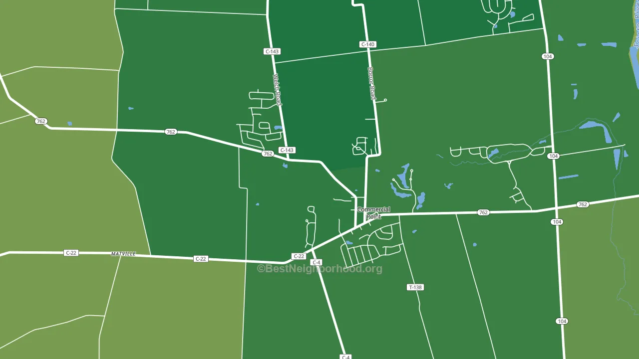 43116, OH block-group voter-turnout map