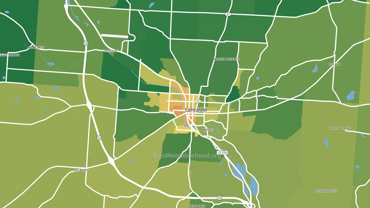 43130, OH block-group voter-turnout map