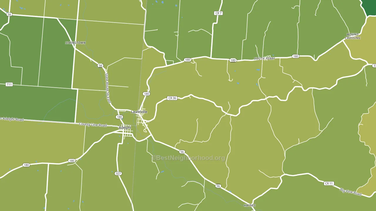 43135, OH block-group voter-turnout map