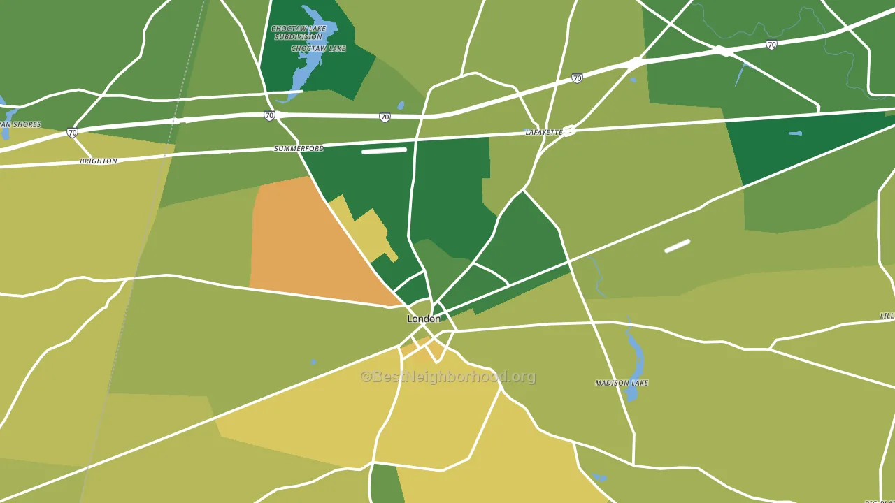 43140, OH block-group voter-turnout map