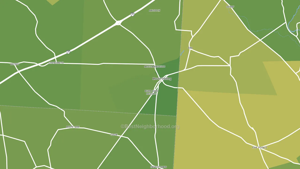 43143, OH block-group voter-turnout map