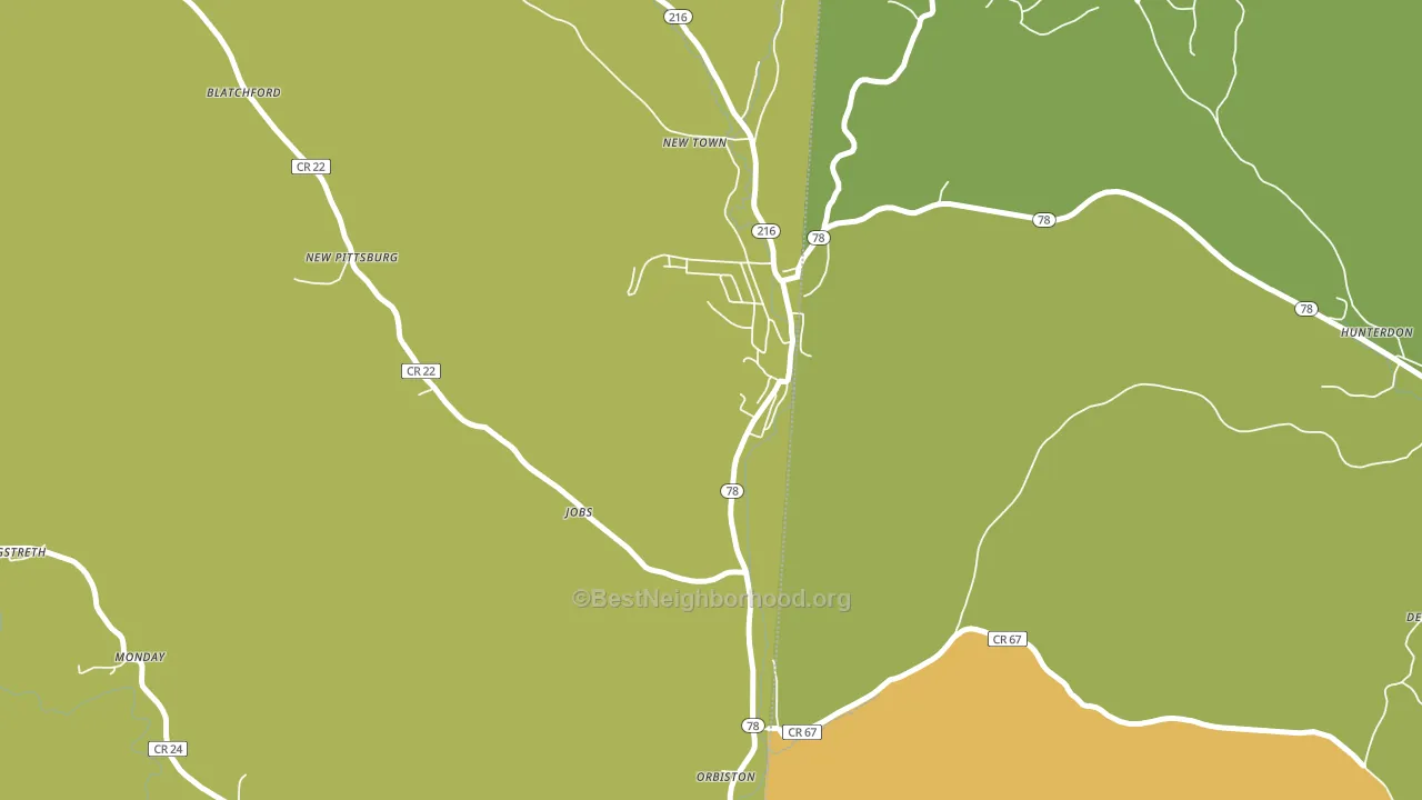 43144, OH block-group voter-turnout map