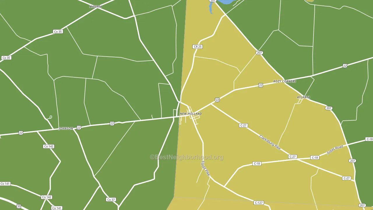 43145, OH block-group voter-turnout map