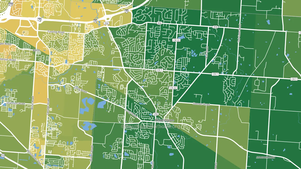 43147, OH block-group voter-turnout map