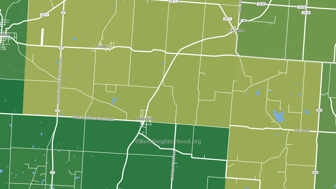 43148, OH block-group voter-turnout map