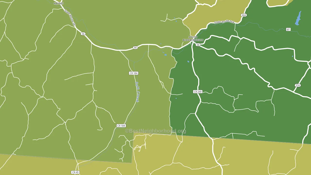 43152, OH block-group voter-turnout map