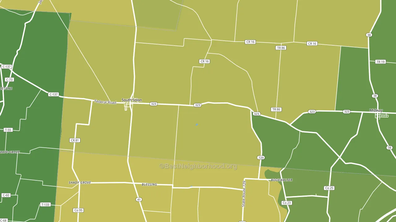 43153, OH block-group voter-turnout map