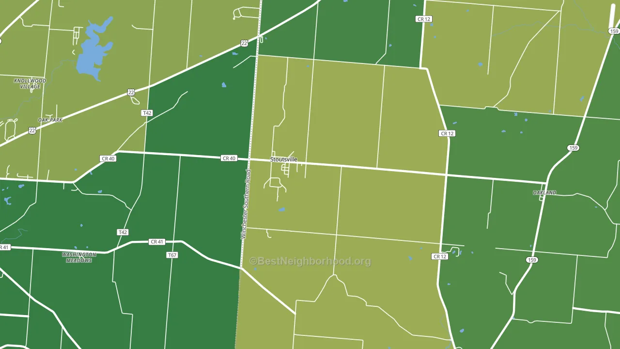 43154, OH block-group voter-turnout map