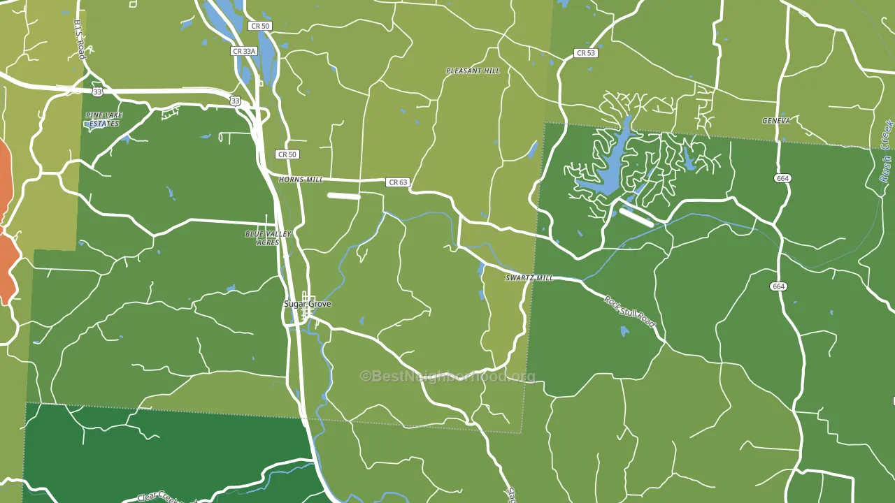 43155, OH block-group voter-turnout map