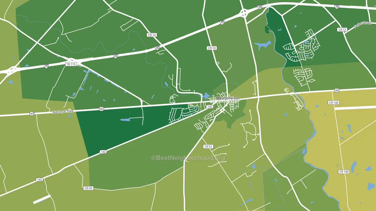 43162, OH block-group voter-turnout map