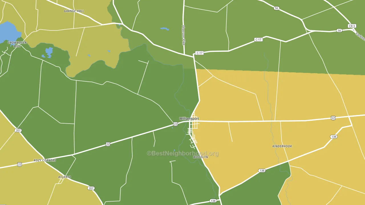 43164, OH block-group voter-turnout map
