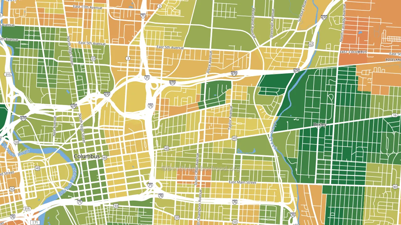 43203, OH block-group voter-turnout map