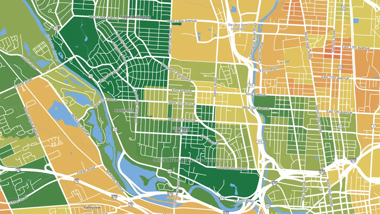 43212, OH block-group voter-turnout map