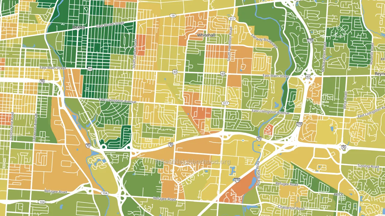 43227, OH block-group voter-turnout map