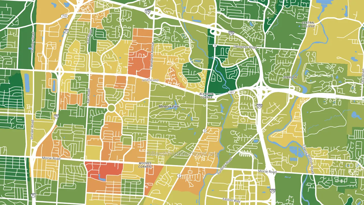 43231, OH block-group voter-turnout map