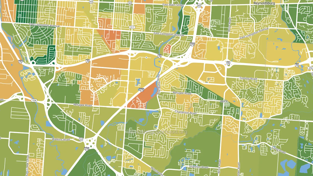 43232, OH block-group voter-turnout map