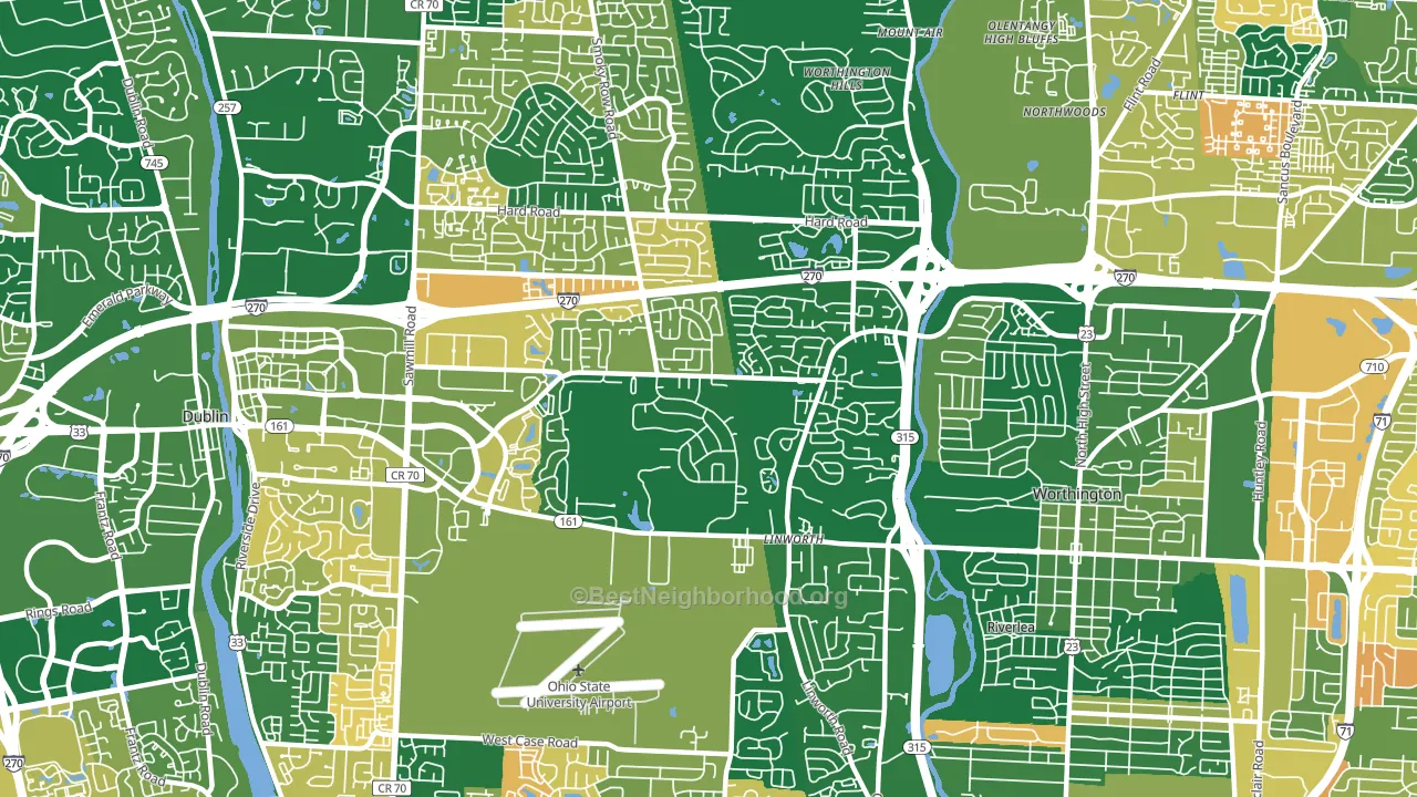 43235, OH block-group voter-turnout map