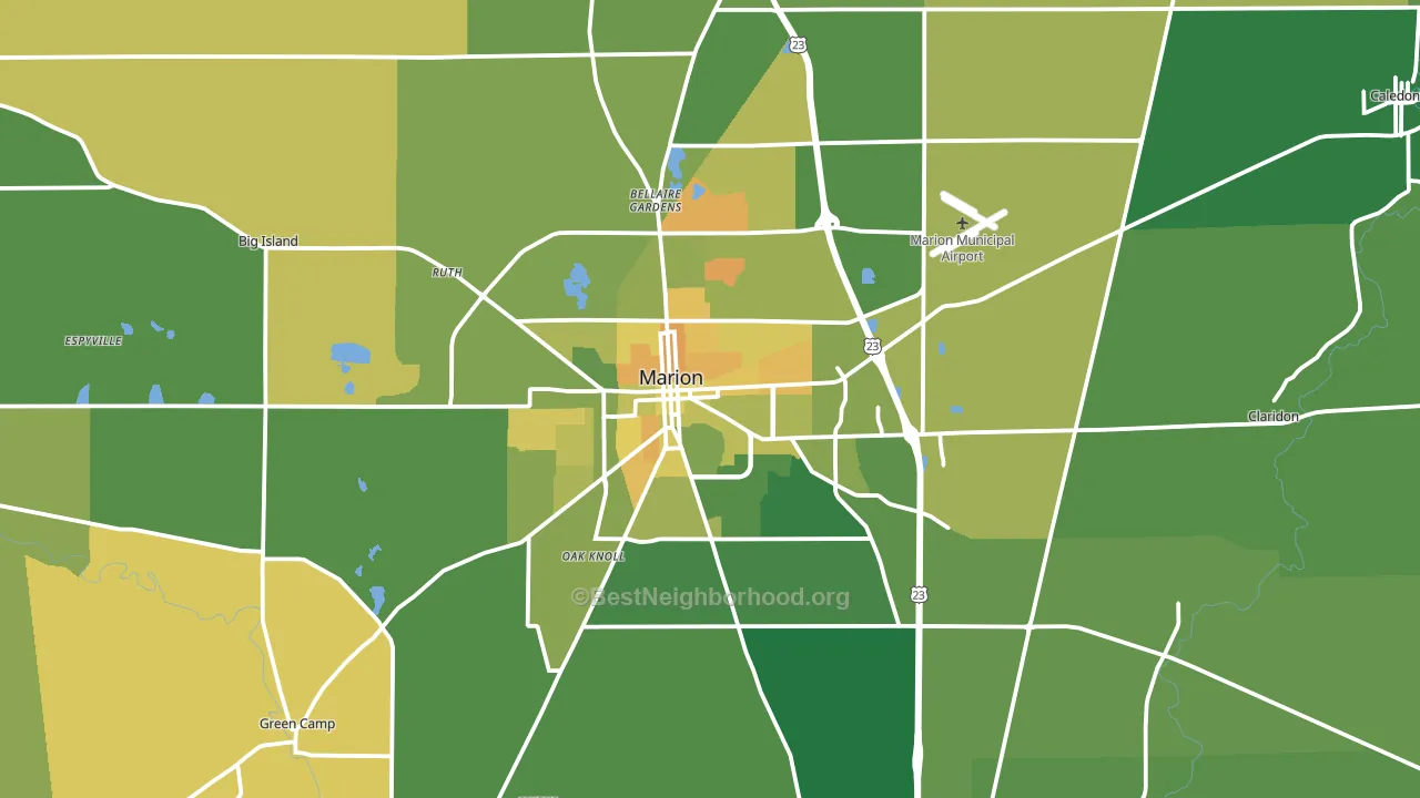 43302, OH block-group voter-turnout map