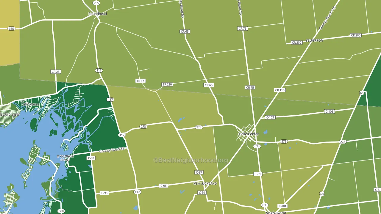 43310, OH block-group voter-turnout map