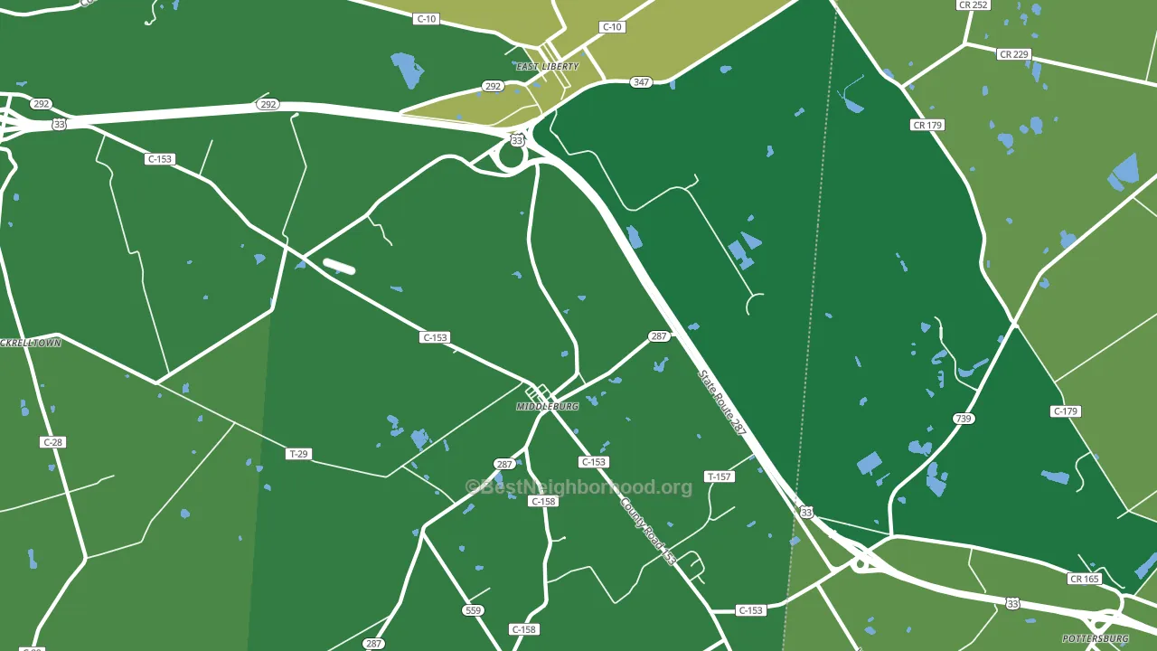 43319, OH block-group voter-turnout map