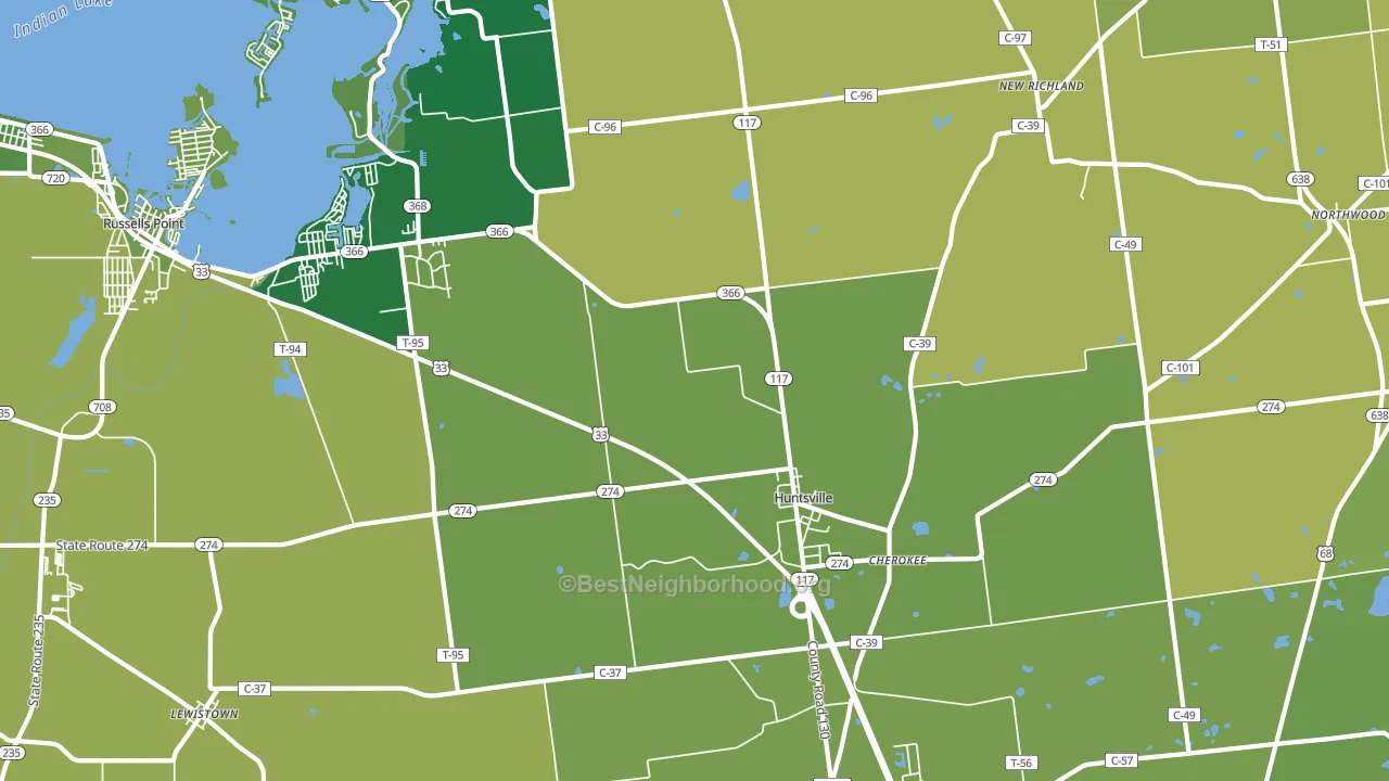 43324, OH block-group voter-turnout map