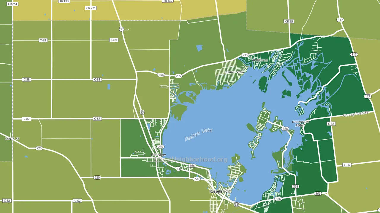 43331, OH block-group voter-turnout map