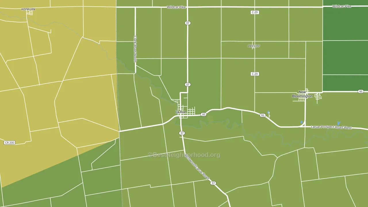 43332, OH block-group voter-turnout map