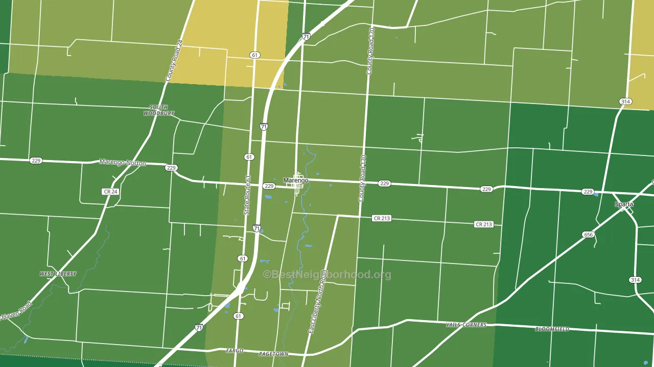 43334, OH block-group voter-turnout map