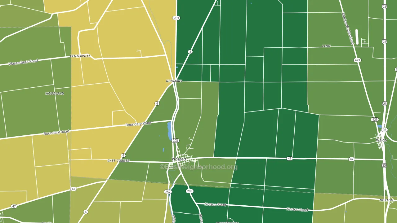43342, OH block-group voter-turnout map