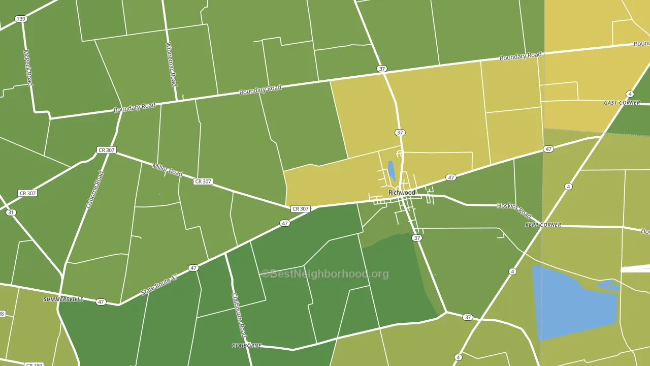43344, OH block-group voter-turnout map