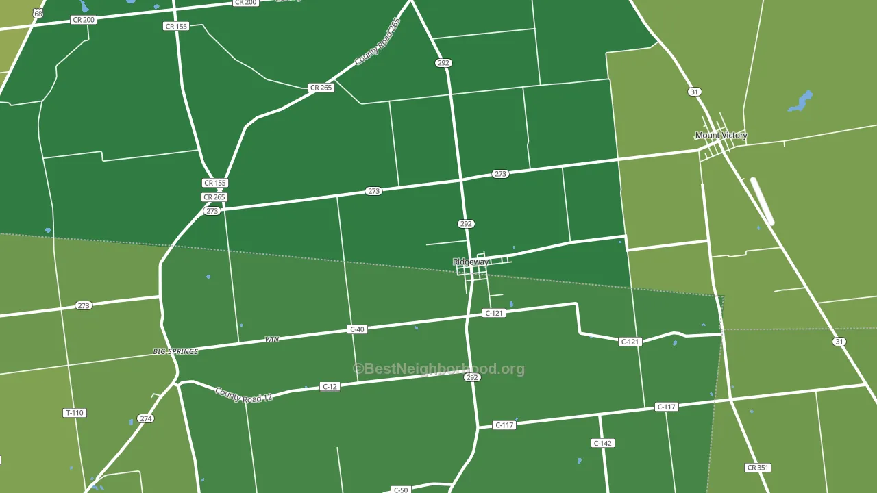 43345, OH block-group voter-turnout map