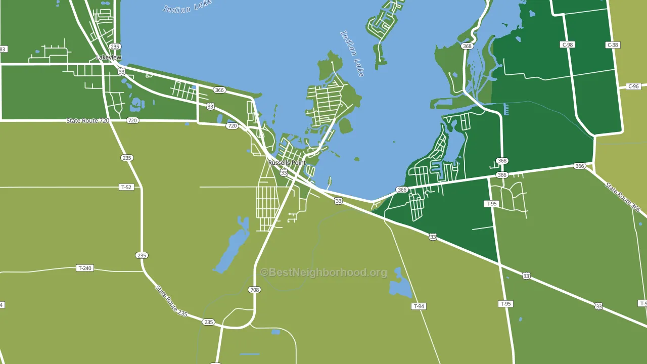 43348, OH block-group voter-turnout map