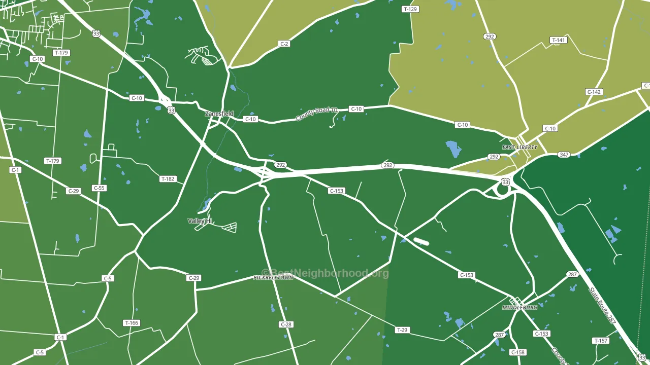 43360, OH block-group voter-turnout map