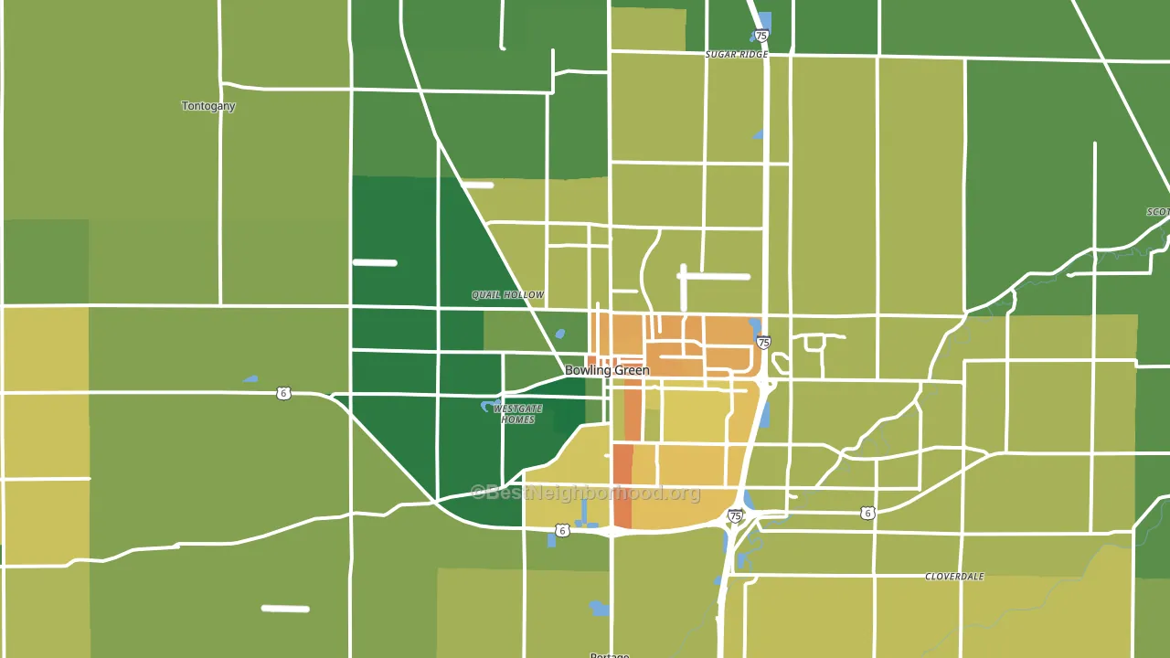 43402, OH block-group voter-turnout map