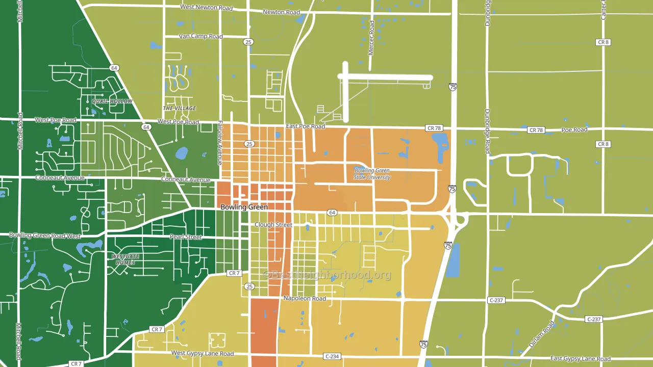 43403, OH block-group voter-turnout map