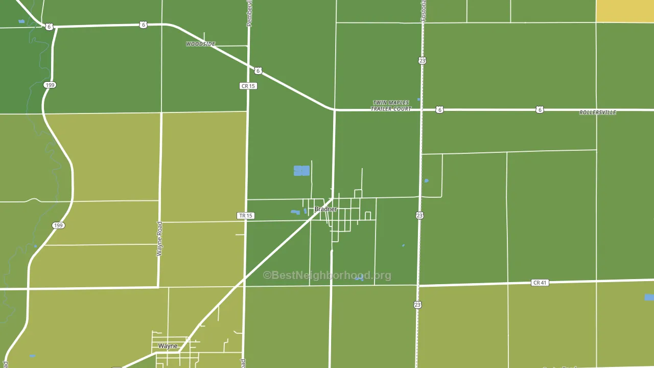 43406, OH block-group voter-turnout map