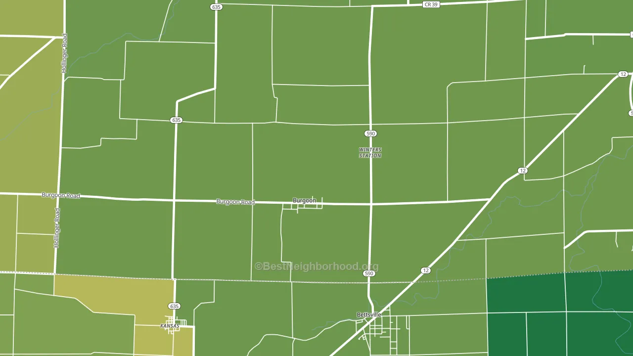 43407, OH block-group voter-turnout map
