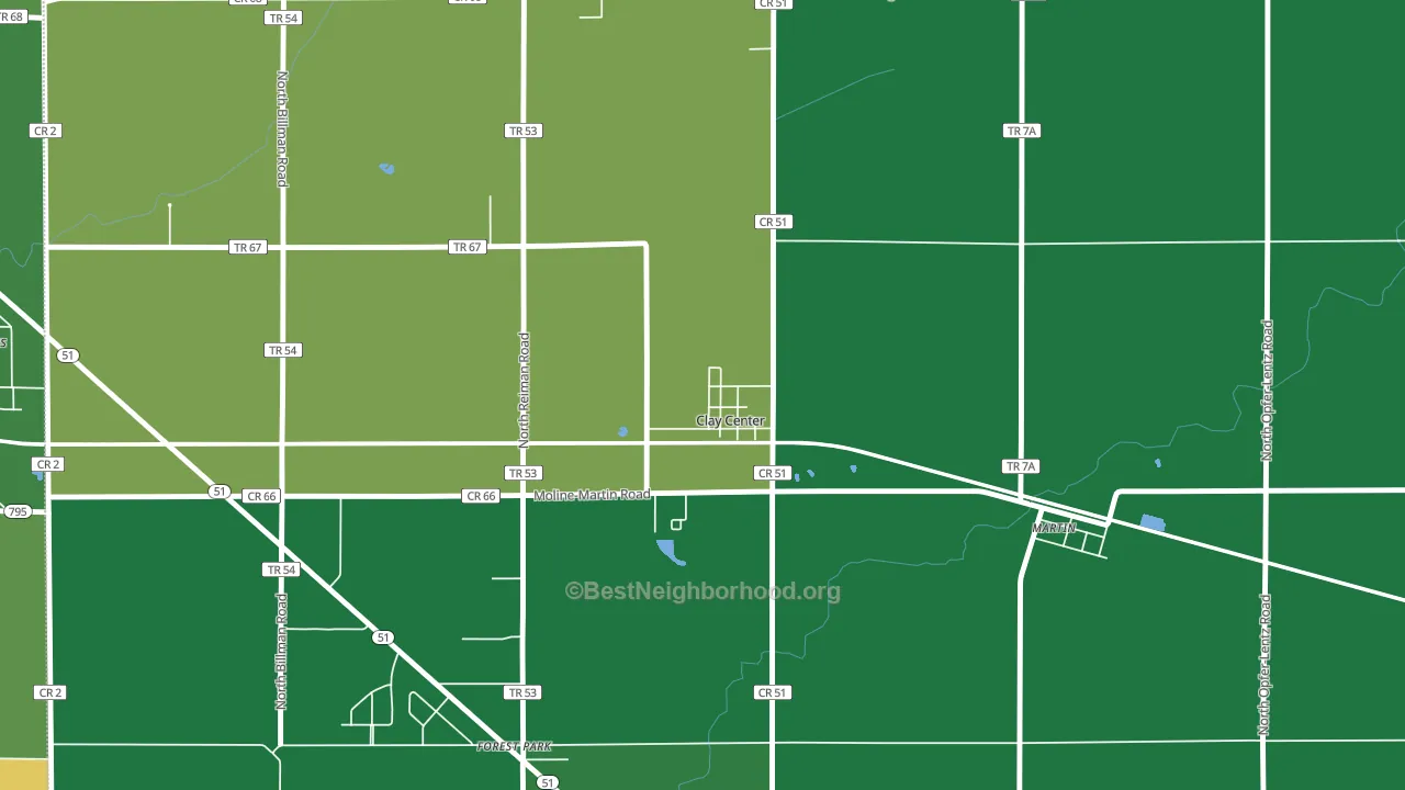43408, OH block-group voter-turnout map