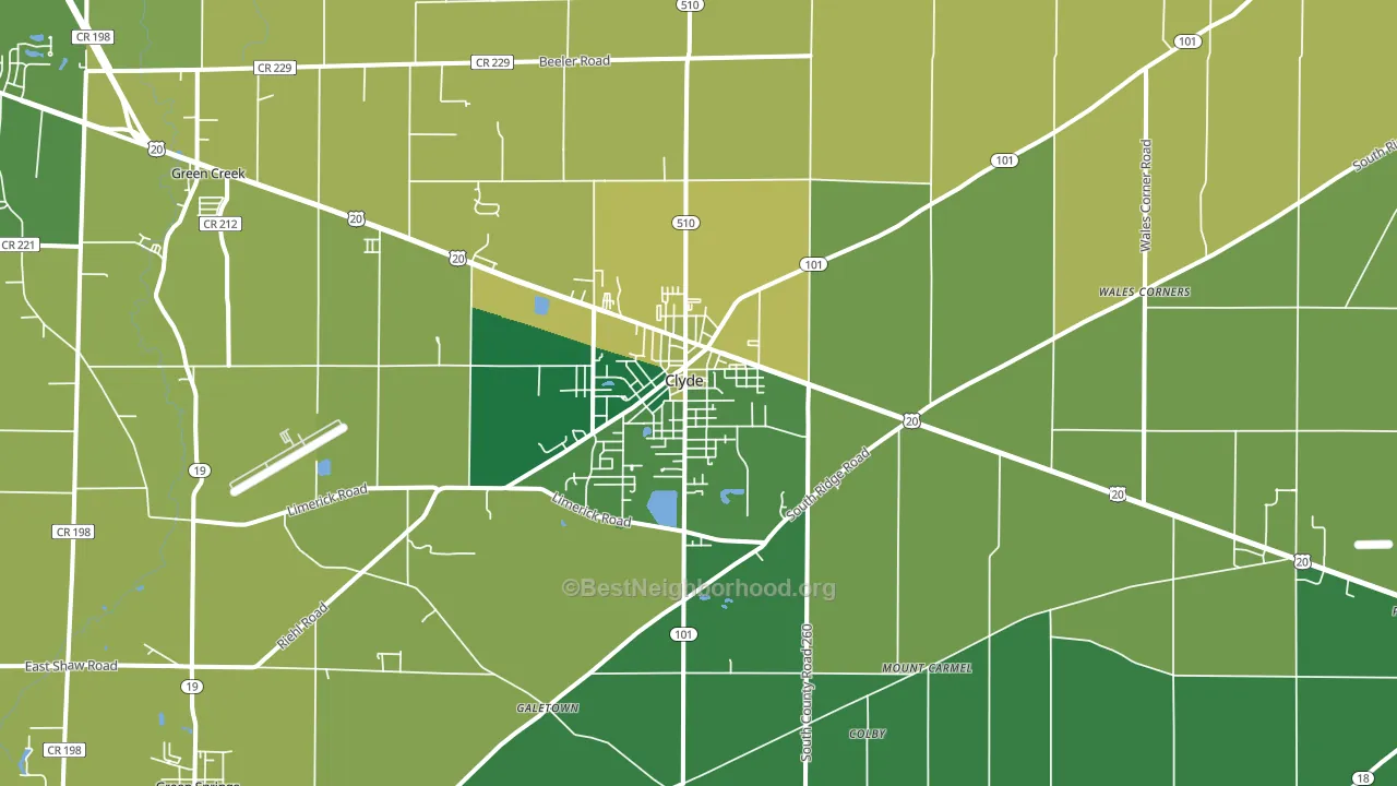 43410, OH block-group voter-turnout map