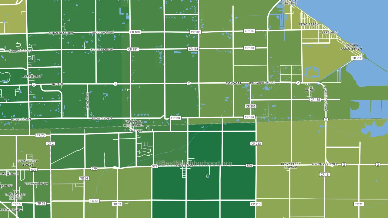 43412, OH block-group voter-turnout map