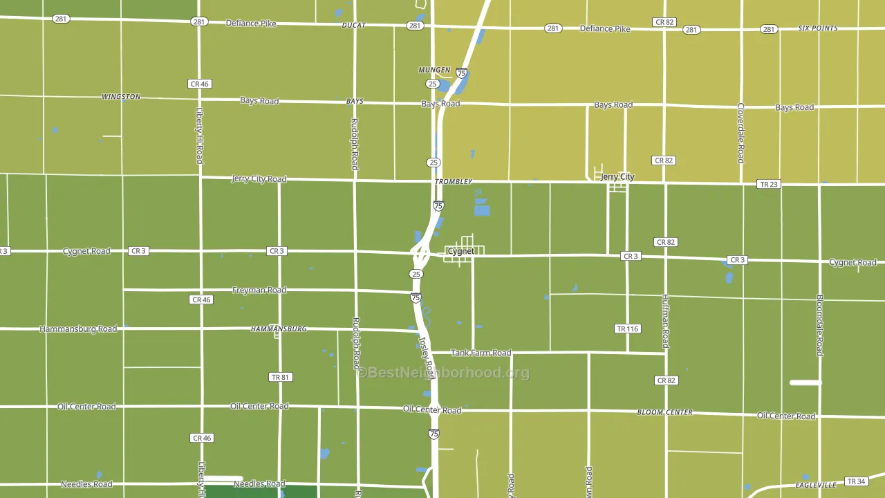 43413, OH block-group voter-turnout map