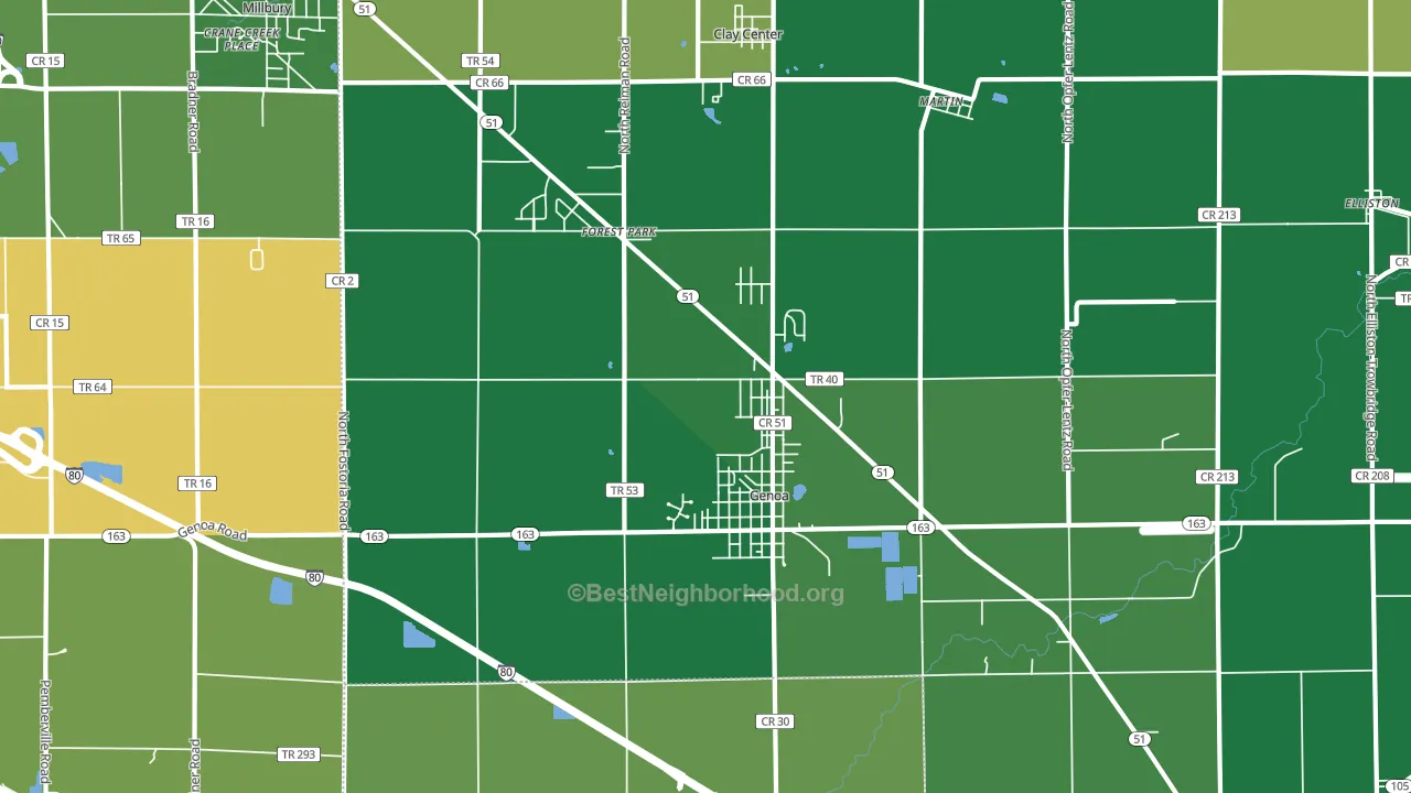 43430, OH block-group voter-turnout map