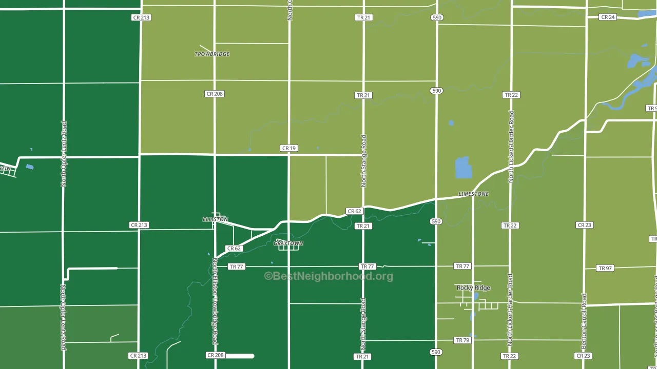 43432, OH block-group voter-turnout map