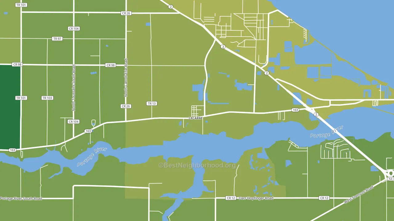 43439, OH block-group voter-turnout map
