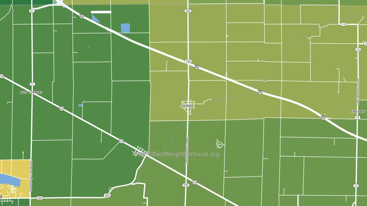 43442, OH block-group voter-turnout map