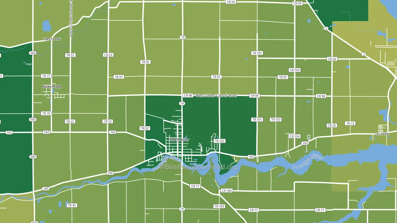 43449, OH block-group voter-turnout map