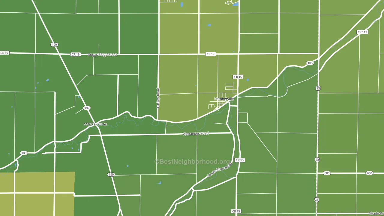 43450, OH block-group voter-turnout map