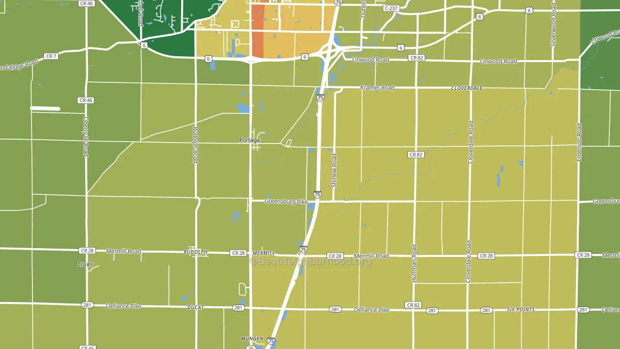 43451, OH block-group voter-turnout map