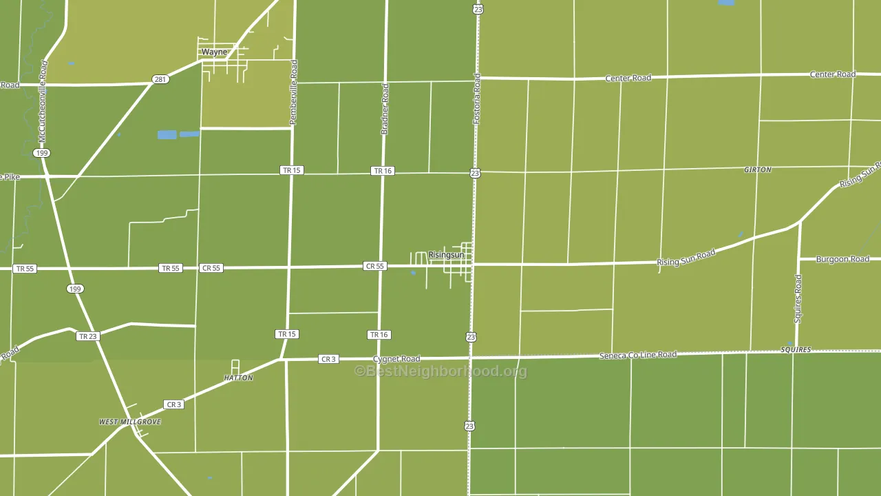 43457, OH block-group voter-turnout map