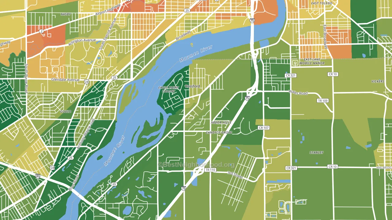 43460, OH block-group voter-turnout map